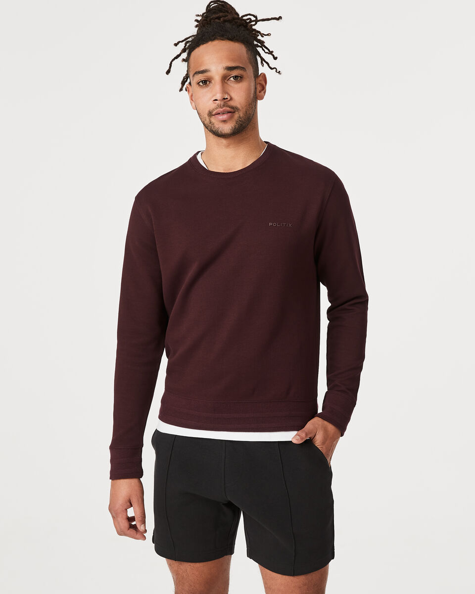Logo Crew Neck Jumper, Burgundy, hi-res
